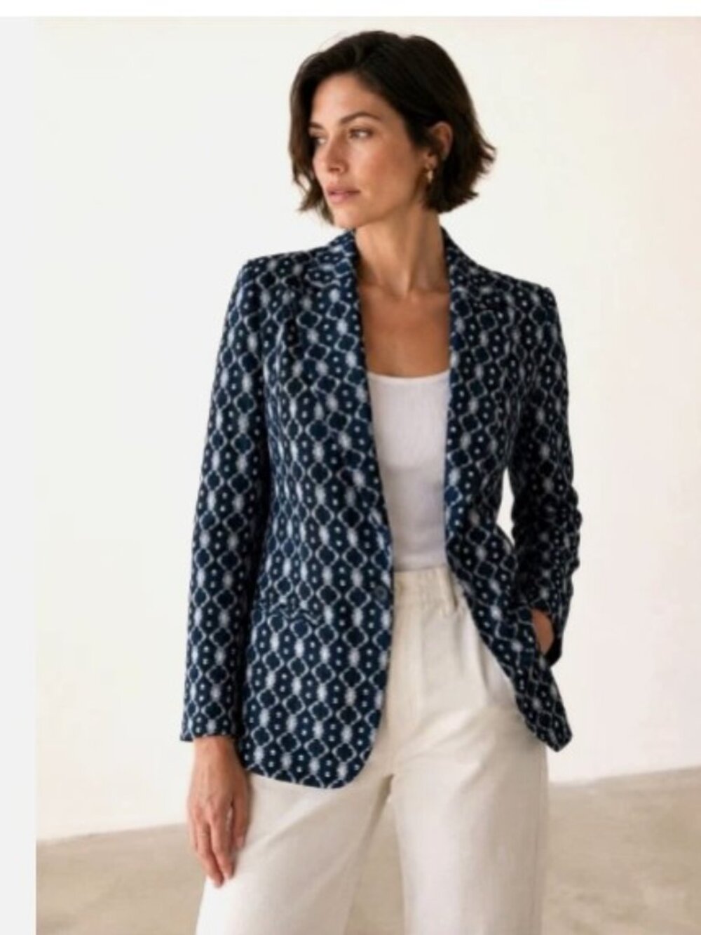 LIVERPOOL Los Angeles Boyfriend Blazer Geometric Batik Jacket Plus 2X Relaxed